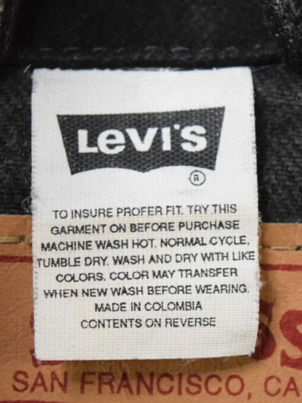 Vintage Levi’s 70598 4159‎ Black Denim Trucker Jacket XL 
